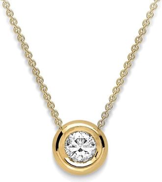 Jewelco London 18ct Gold Diamond Slider Charm Necklace - CBNR02148-18