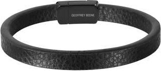 Geoffrey Beene Mens Leather Bracelet in Black at Nordstrom Rack