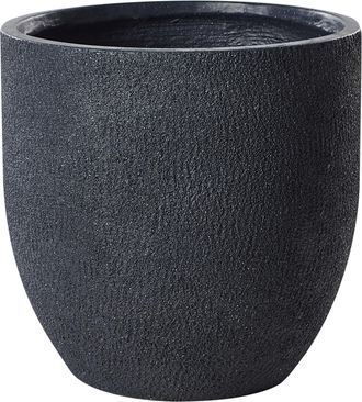 Beliani Maceta De Mezcla De Arcilla Gris Grafito 46 Cm Fibra Arcilla Resistente Kannia