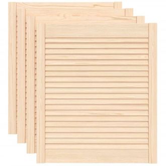 vidaXL Puertas De Armario De Lamas 4 Uds Madera De Pino 69x59,4 Cm Vidaxl