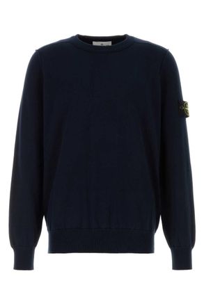 Stone Island Navy Blue Logo Sweaters