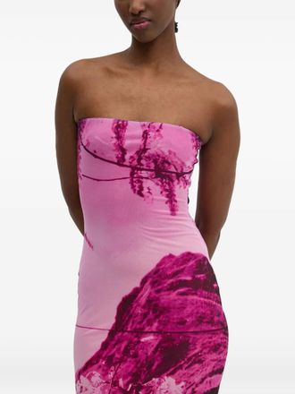 Desigual x Mr. Christian Lacroix strapless midi dress - women - Polyester/Elastane/Polyester/Elastane - M - Pink