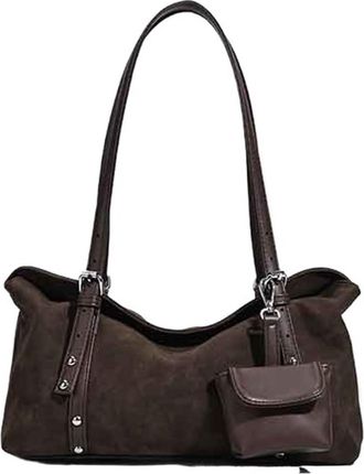 Generic Pillow Bag, Large-capacity Shoulder And Underarm, Compatible For Autumn And Winter Commuting, Single-shoulder Crossbody(Coffee color)