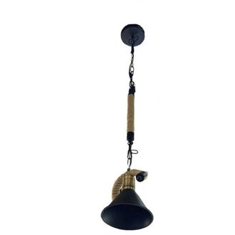 Trade Shop Trade Shop - Lampadario In Canapa Paralume Campana E27 Stile Retr&ograve; Lampada Industriale B24-1