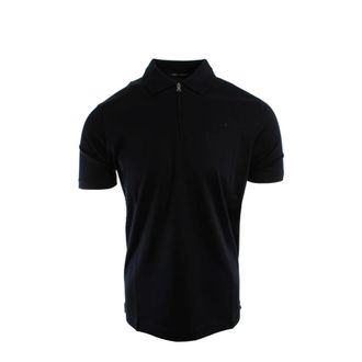 Paul & Shark Paul & Shark, Polo Shirts, male, Blue, Size: M Cotton Polo with Zip and Embroidery
