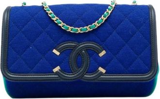 Chanel Pre-owned CC Filigree Flap - - Pre-owned - Donna - Blu - ONE SIZE