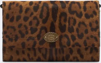 Burberry Leopard-print calf hair wallet on chain
