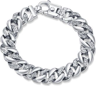 Pompeii3 Mens 14k Gold (104gram) or Platinum (172gram) 14mm Diamond Bracelet 8.75