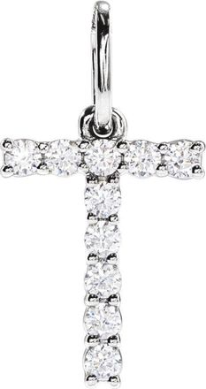 Diamond2Deal 14k Gold 1/6ct Lab-Grown Diamond Initial T Pendant