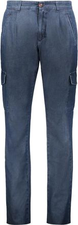Moorer Cargobroek - Heren - Slim Fit Broeken - Blauw - M - Katoen - Broeken