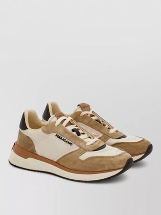 Ferragamo low sneakers contrast panels round toe rubber