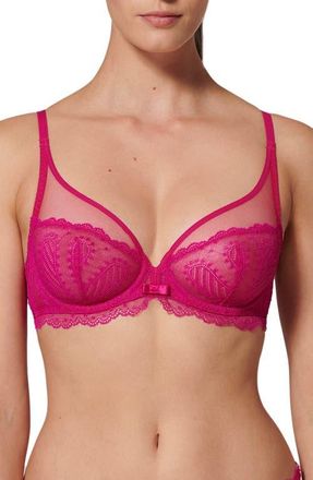 Simone Pérèle Canopee Underwire Plunge Bra in Hibiscus Pink at Nordstrom, Size 32B