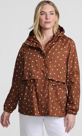 Lands End Tall Size Squall Packable Rain Jacket in Rich Ginger Brown Dot at Nordstrom, Size X-Large