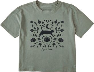 Life is good Long Sleeve Boxy Crusher T-Shirt