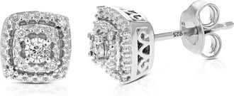 Vir Jewels 1/10 cttw Lab Grown Diamond Composite Earrings in Sterling Silver With Push Backs For Women