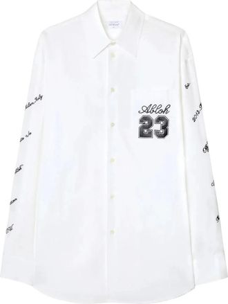 Off-white 23 Logo Heavycoat Shirt - Heren - Casual Overhemden - Wit - S - Katoen - Overhemden
