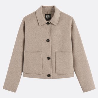 La Redoute Collections Korte jas met knoopsluiting, wolmix