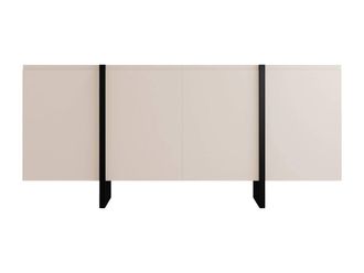 Vente-Unique Sideboard With 4 Doors In MDF - Beige & Black - LUVONIA