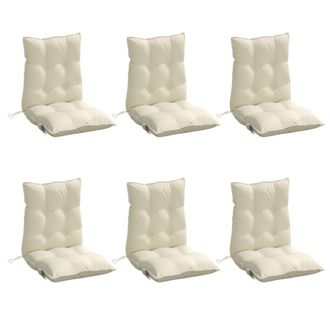 vidaXL Cuscini Per Sedia Schienale Basso 6 Pz Crema In Tessuto Oxford Vidaxl