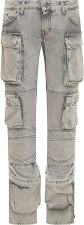 The Attico Essie Lange Broek - Dames - Slim Fit Broeken - Grijs - W26 - Denim - Broeken