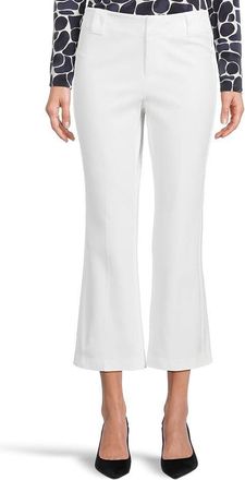 Nic+Zoe Womens NIC+ZOE 28 Plaza Demi Pants White Bootcut Leg Cropped NWO163
