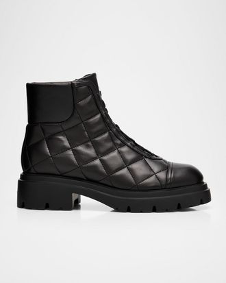 Stuart Weitzman Hudson Quilted Leather Hiker Booties