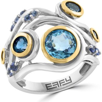 Effy Bezel Set Blue Topaz Cluster Ring at Nordstrom Rack, Size 7