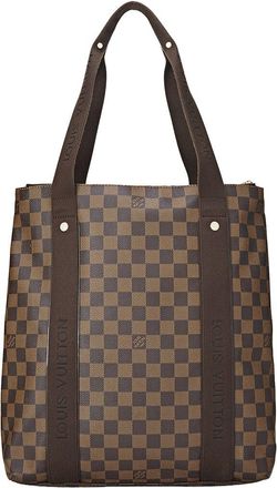 Louis Vuitton Brown Damier Ebene & Vachetta Leather Cabas Beaubourg (Authentic Pre-Loved)