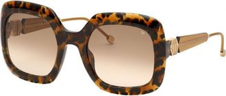 Philipp Plein Womens SPP065S550LEO 55 Sunglasses - Brown - One Size