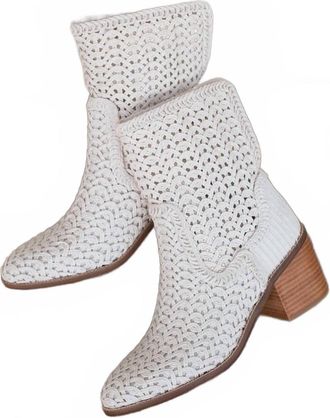 Kelsi Dagger Womens Emery Crochet Booties In Ivory
