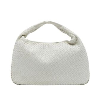 Bottega Veneta Pre-owned Intrecciato Hobo - Dames - Pre-owned - Wit - Maat: ONE Size Leer