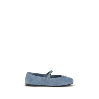 Prada Blue Goatskin Ballet Womens Flats