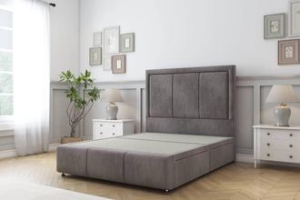 Sloomy Lancaster Naples Divan Base No Drawers-54 Headboard & 12 Footboard in Grey | Size: Small Single