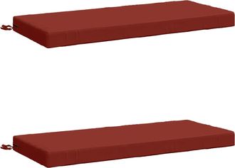 vidaXL Cojines Para Banco De 2 Piezas Soest 2 Uds. 100% Poli&eacute;ster Rojo Vidaxl