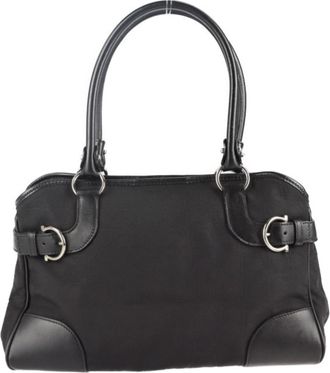 Ferragamo Canvas Leather Handbag Shoulder Bag Tote Bag (Pre-Owned)