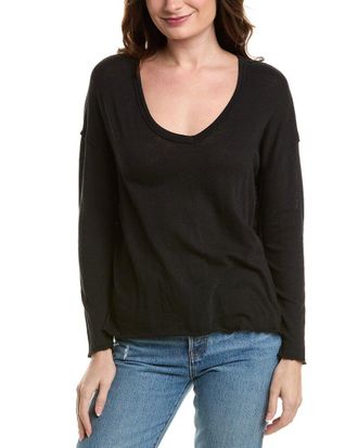 Project Social T Mae Textured V-Neck Top