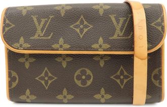 Louis Vuitton Florentine Waist Monogram Canvas Brown Canvas Handbag (Pre-Owned)