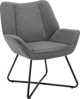 Woltu Accent Chair Modern Occasional Chair Comfty Armchair with Backrest for Bedroom Living Room, Dark Grey