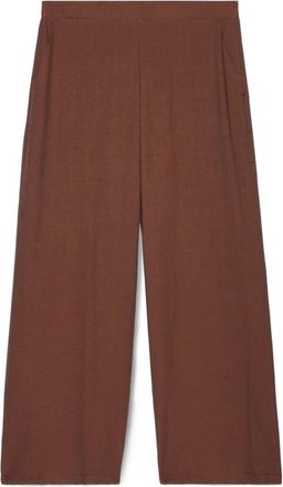 Fiorella Rubino Wijde Pijpen Broek - Dames - Wijde Broeken - Bruin - XS - Nylon - Broeken