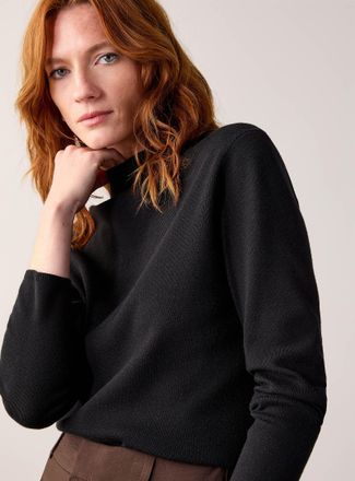 Contemporaine Womens Fine-knit mock-neck sweater