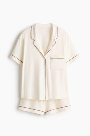 H&M Viscose-blend Pyjamas in Cream at Nordstrom, Size Xx-Small