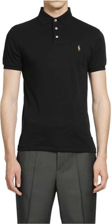 Polo Ralph Lauren Custom Slim Fit Poloshirt - Heren - Polos - Zwart - L - Katoen - Tops