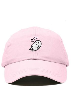 Dalix Heartly Ghost Embroidered Cap in Washed Pink at Nordstrom