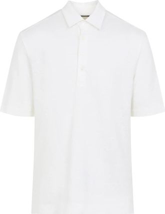 Ermenegildo Zegna Oasi Linen Polo - Heren - Polos - Wit - XL - Linnen - Tops