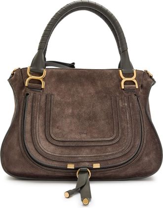 Chloé Marcie Small Suede Saddle bag - Grey - One Size