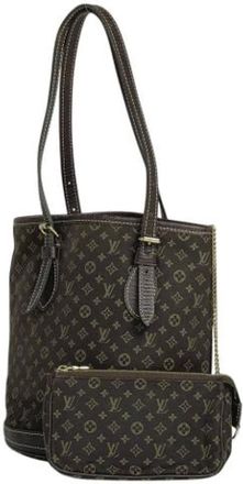 Louis Vuitton Pre-owned Bucket Bags, female, Brown, Size: ONE SIZE Pre-owned Monogram Mini Lin Shoulder Bag