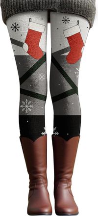 Generic Christmas Running Clothes for Women Santa Snowflake Graphic Yoga Jogging Pants Stretchy Fitness Running Leggings Hiking Casual Xmas Pants Fall Festiva