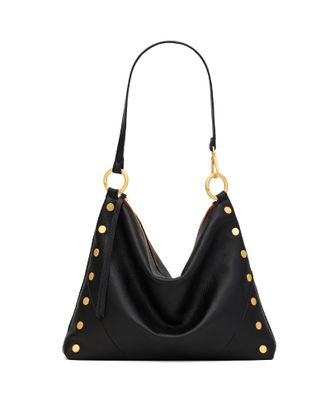 Hammitt Hammitt Kyle Black Brushed Gold Red Zip Lrg