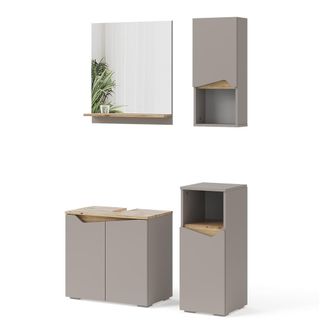 Vicco Conjunto De Muebles De Ba&ntilde;o Marelle, Gris, 4 Partes