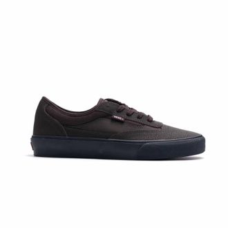 Vans Mens Skate Curren Caples Leather Skate Shoes In Dark Brown